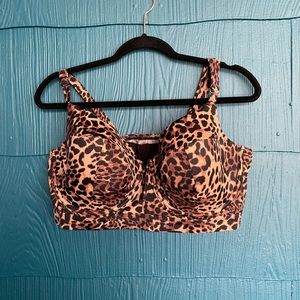 Cacique swim leopard print bikini top 40DDD
